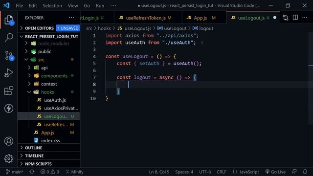 React Persistent User Login Authentication with JWT Tokens смотреть онлайн