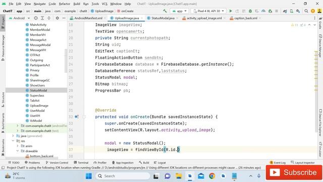 chatting app using firebase in android || Status part -1 смотреть онлайн