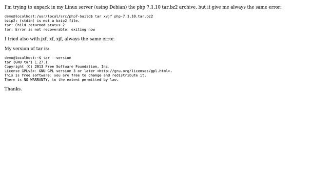 Ubuntu: Unpack tar.bz2 file смотреть онлайн