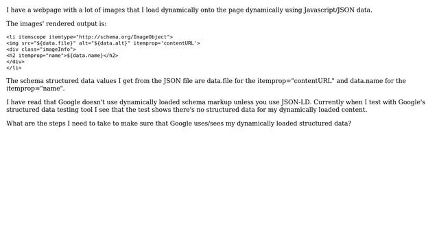 Webmasters: How can I use Schema.org structured data for dynamically loaded images? смотреть онлайн