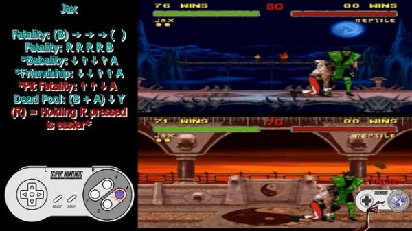 Mortal Kombat II - SNES - Moves, Fatalities and Codes