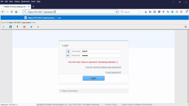 Te Data/We HG630 V2 - Router Authentication bypass смотреть онлайн