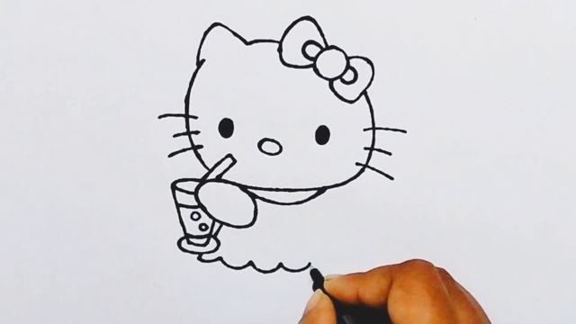 how to draw hello kitty easy step-by-step| hello kitty drawing & colouring| hello kitty drawing eas смотреть онлайн