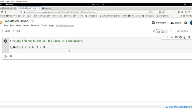 Python program to sum all the items in a dictionary смотреть онлайн