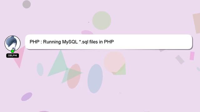 PHP : Running MySQL *.sql files in PHP смотреть онлайн