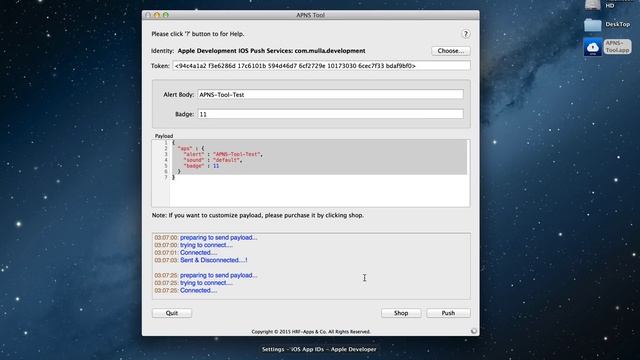 APNS Tool Demo смотреть онлайн