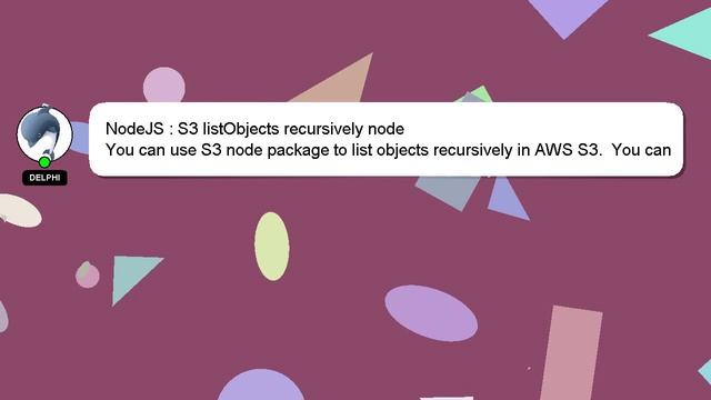 NodeJS : S3 listObjects recursively node смотреть онлайн