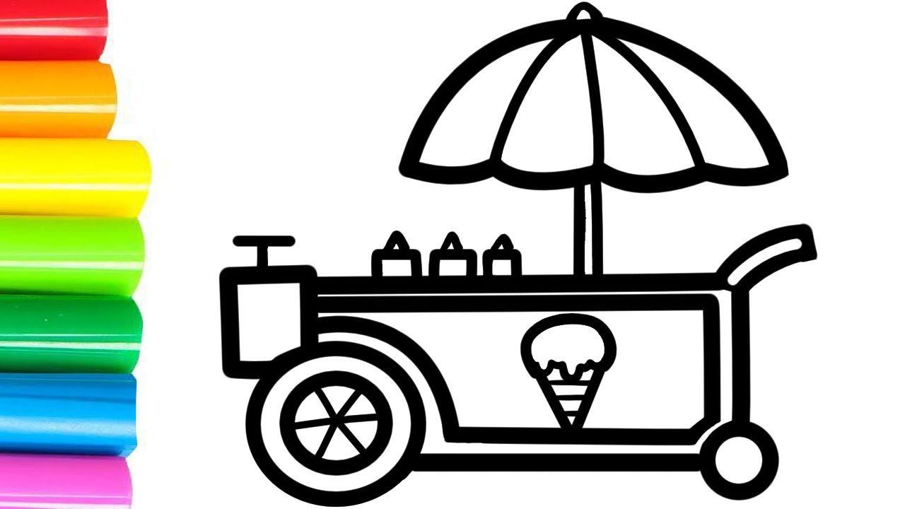 Bolalar Uchun Muzqaymoq Aravasini Qanday Chizish Mumkin& How To Draw An Ice Cream Cart For Kids