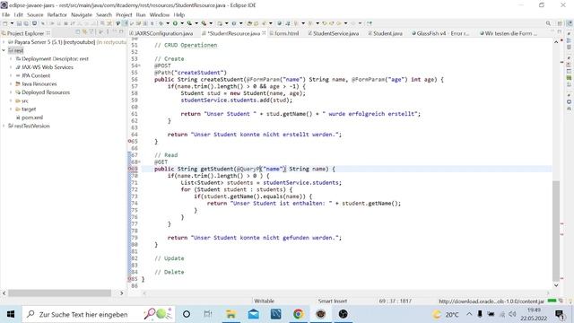 JAX RS Web Service CRUD Operationen | Rest Java EE смотреть онлайн