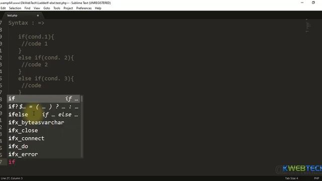 ladder if else statement in php - php tutorials in Hindi -16 смотреть онлайн