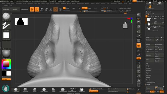 Скульптинг Носа в Zbrush. смотреть онлайн