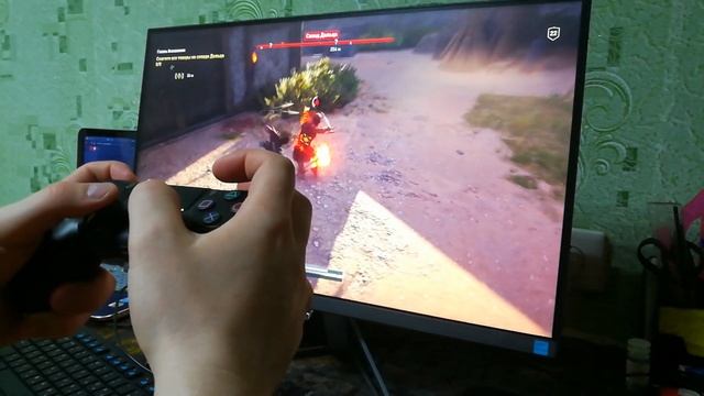 Геймплей со стороны на PS4 slim в AC:Odyssey + сравнение режимов монитора смотреть онлайн