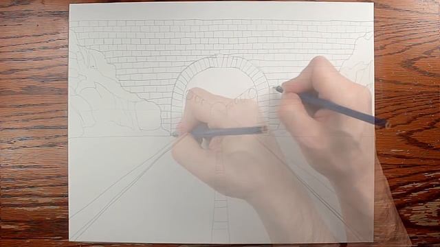 How To Draw A Highway Tunnel In One Point Perspective