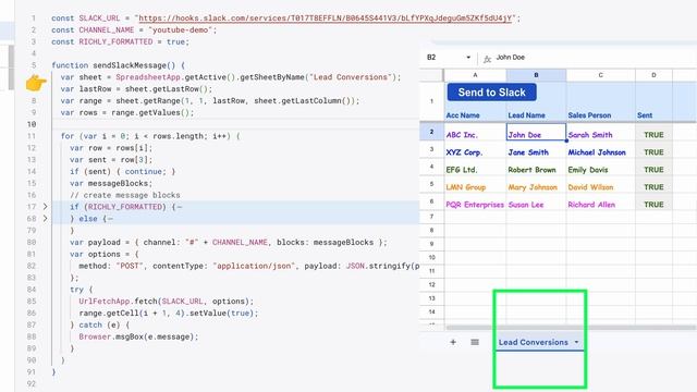 Send Slack Messages from Google Sheets #googlesheets #appsscript#slack смотреть онлайн
