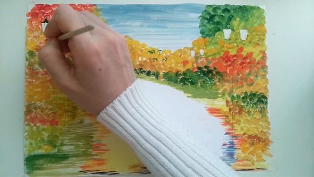How to draw an autumn park / Как нарисовать осенний парк смотреть онлайн