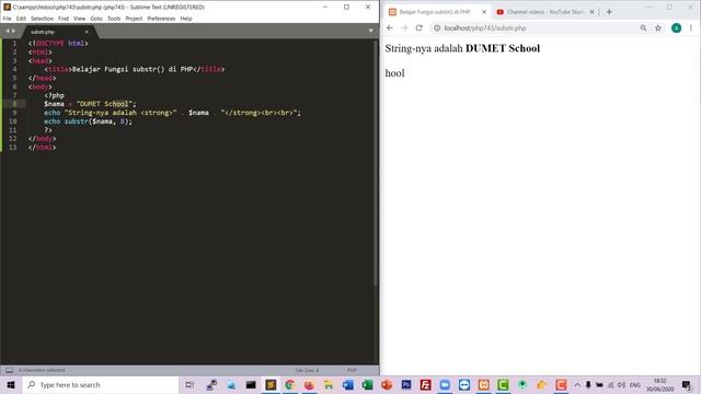 Belajar Fungsi substr() di PHP смотреть онлайн