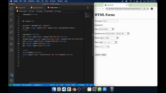 Date and time input in HTML form смотреть онлайн