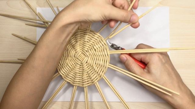#3.Wicker tea coaster. Подставка под чашку из бумажной лозы. Круглое дно. Плетение для начинающих. смотреть онлайн