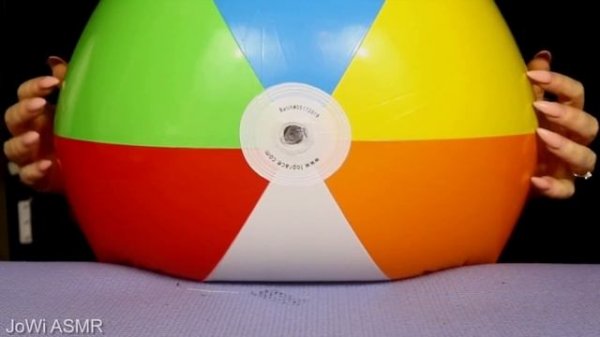 ASMR REQUESTED VIDEO | Jumbo Beach Ball | Blowing Up, Tapping, Sticky Fingers & Popping | JoWi ASMR