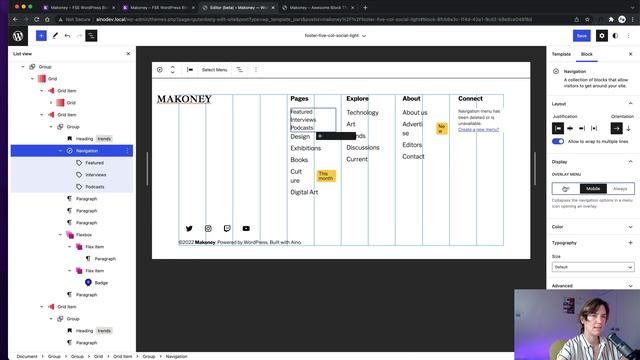 Footer Template Part Setup - Makoney WordPress Magazine Block Theme (FSE) смотреть онлайн