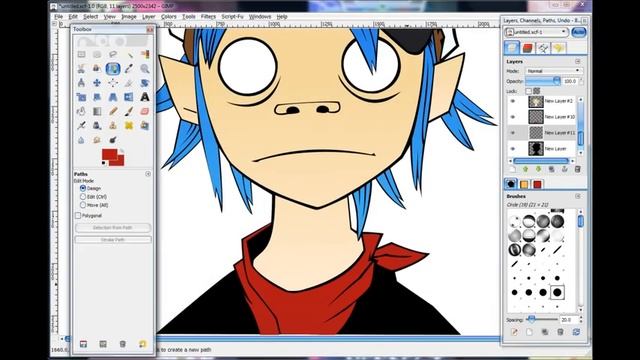 Gorillaz - 2D Speed Painting on Gimp смотреть онлайн