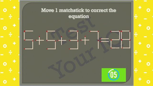 1 matchstick move challenge? can you do it in 30seconds. #Matchstickpuzzle #IQ #challenge #quiz смотреть онлайн