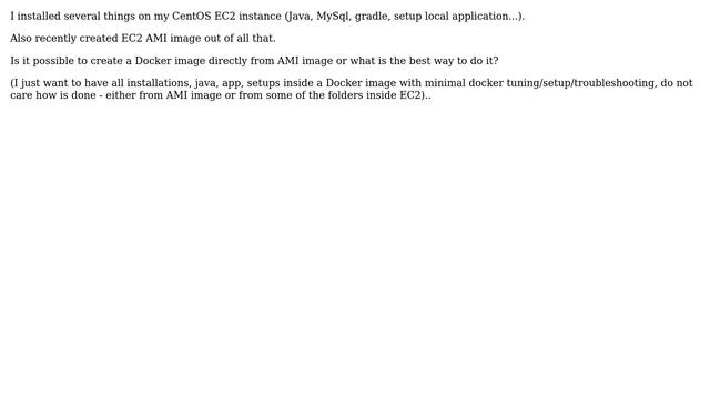 How to create Docker Image based on EC2 AMI image? смотреть онлайн