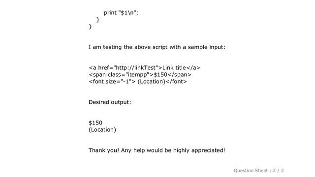HTML : Infinite loop using a pair of Perl regex matches смотреть онлайн