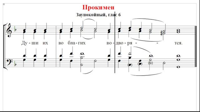 🎼 Прокимен Заупокойный, глас 6 (все партии) Ду́ши их во благи́х водворя́тся... смотреть онлайн