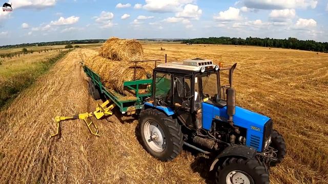 Fortschritt E 281 C заготавливает сенаж! МТЗ 1221 загружает рулоны и развозит для населения! смотреть онлайн