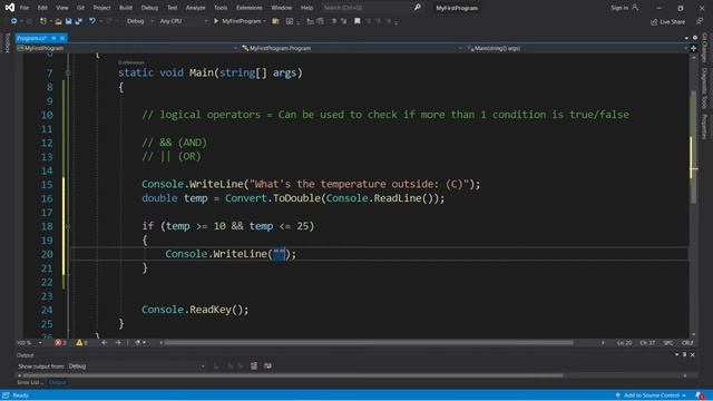 C# logical operators && || ? смотреть онлайн