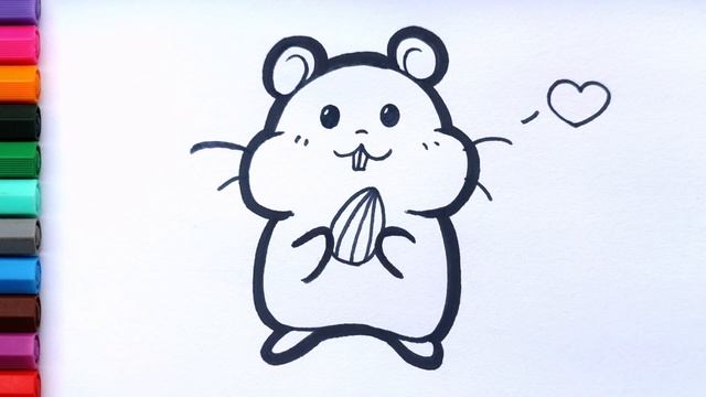 HOW TO DRAW the Cutest Hamster & Coloring for kids,Toddlers | Todd's bookstore смотреть онлайн