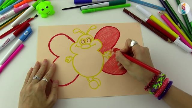 Учимся рисовать карандашом Веселую Бабочку смотреть онлайн