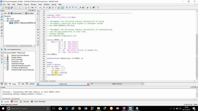 VHDL Design and simulation of 4:1 mux(multiplexer) using VHDL XLINX(Pune university) смотреть онлайн