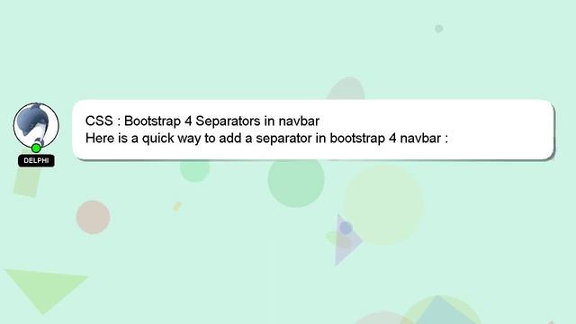 CSS : Bootstrap 4 Separators in navbar смотреть онлайн
