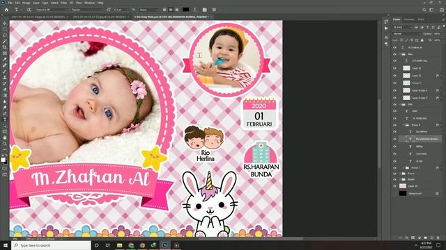 Download 5 File Desain Biodata Bayi Siap Edit & Cetak - File PSD Photoshop Part 1