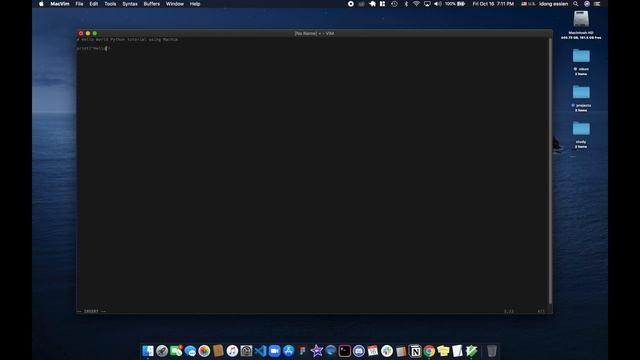 "Hello world!" x Python x MacVIM смотреть онлайн