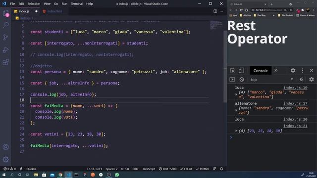 Come funziona il Rest Operator in Javascript смотреть онлайн