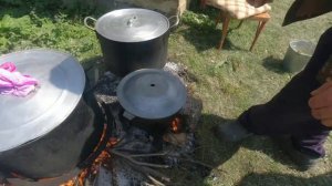 Село Куштиль Хивский район.В гостях у Табасаранцев.Хинкал на костре.
