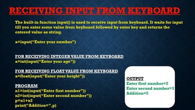 Free Python Course- How to receive input from keyboard смотреть онлайн