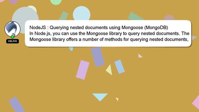 NodeJS : Querying nested documents using Mongoose (MongoDB) смотреть онлайн