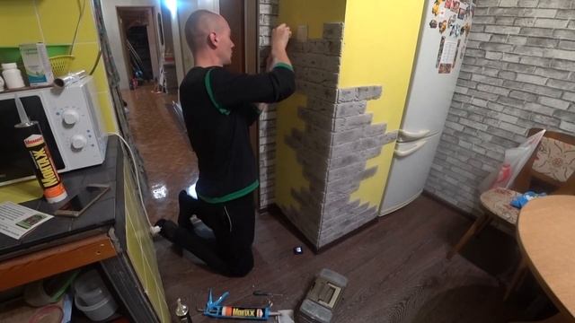 Монтаж искуственного камня..Своими силами.Мой ремонт. смотреть онлайн