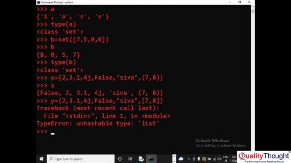 Control Flow Set Data Structure | Python Tutorial for Beginners | Full Stack Python Developer Cours