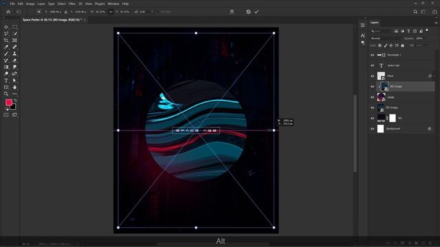 Create Space Poster Design in Photoshop | Photoshop Graphic Design Tutorial in Hindi смотреть онлайн