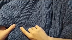 Вязаный свитер спицами для мужчины