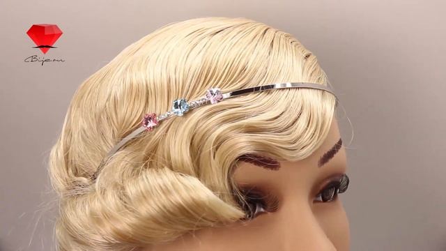 Bije.ru: Обруч для волос с покрытием белым золотом и кристаллами Swarovski Avery (Авери) смотреть онлайн