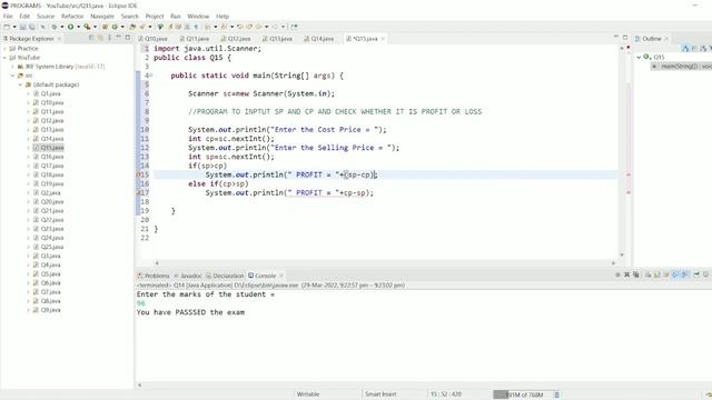 || 15 || Java program to calculate profit or loss | How to calculate Profit & Loss | Print Profit | смотреть онлайн