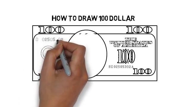 How To Draw 100 DOLLAR