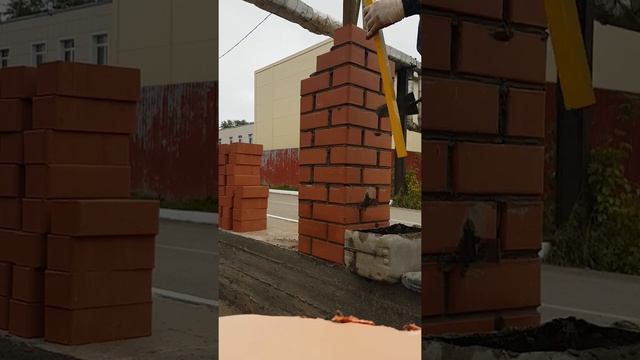 кладка столба. полуторный кирпич. расшивка. смотреть онлайн