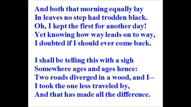 "The Road Not Taken" Robert Frost poem male voice "Two roads diverged in a yellow wood" смотреть онлайн